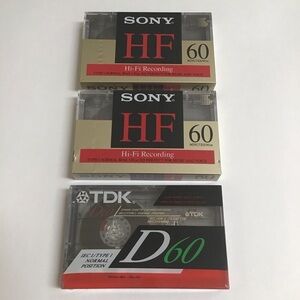 Sony High Fidelity HF 60 TDK Audio Cassette Tapes LOT Music Recording SEALED NEW